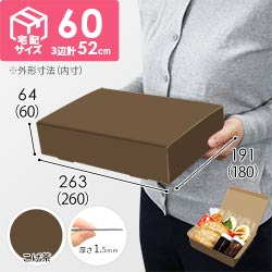 【こげ茶色】宅配60サイズ・N式ケース（260×180×60mm・はっ水加工なし）