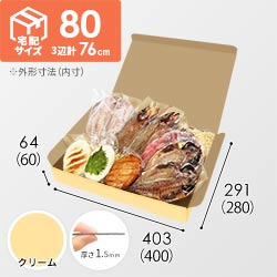 【クリーム色】宅配80サイズ・N式ケース（400×280×60mm・はっ水加工なし）