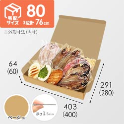 【ベージュ色】宅配80サイズ・N式ケース（400×280×60mm・はっ水加工なし）