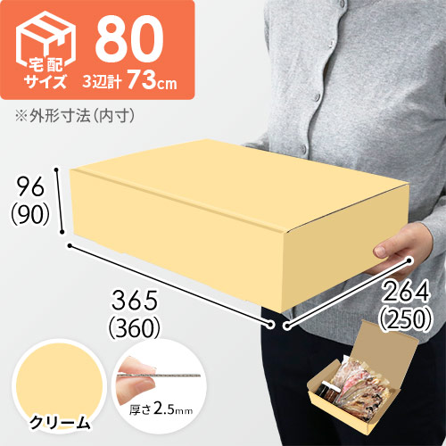 【クリーム色】宅配80サイズ・N式ケース（360×250×90mm・はっ水加工なし）