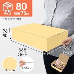 【クリーム色】宅配80サイズ・N式ケース（360×250×90mm・はっ水加工なし）