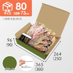 【グリーン色】宅配80サイズ・N式ケース（360×250×90mm・はっ水加工なし）