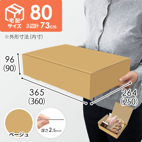 【ベージュ色】宅配80サイズ・N式ケース（360×250×90mm・はっ水加工なし）