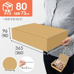 【ベージュ色】宅配80サイズ・N式ケース（360×250×90mm・はっ水加工なし）