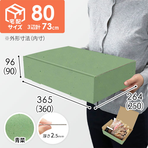 【青菜色】宅配80サイズ・N式ケース（360×250×90mm・はっ水加工なし）