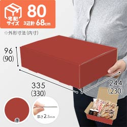 【赤色】宅配80サイズ・N式ケース（330×230×90mm・A4サイズ・はっ水加工なし）