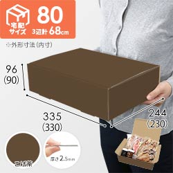 【こげ茶色】宅配80サイズ・N式ケース（330×230×90mm・A4サイズ・はっ水加工なし）