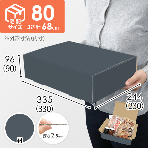 【紺色】宅配80サイズ・N式ケース（330×230×90mm・A4サイズ・はっ水加工なし）