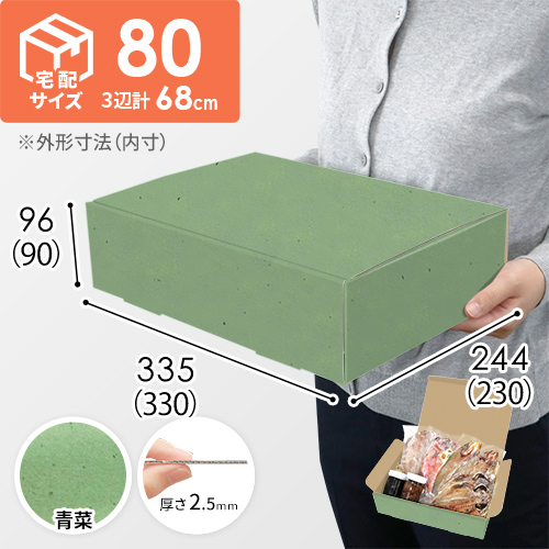 【青菜色】宅配80サイズ・N式ケース（330×230×90mm・A4サイズ・はっ水加工なし）