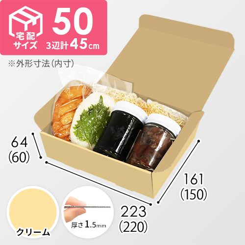 【クリーム色】宅配60サイズ・N式ケース（220×150×60mm・A5サイズ・はっ水加工なし）