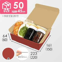 【赤色】宅配60サイズ・N式ケース（220×150×60mm・A5サイズ・はっ水加工なし）