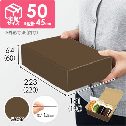 【こげ茶色】宅配60サイズ・N式ケース（220×150×60mm・A5サイズ・はっ水加工なし）