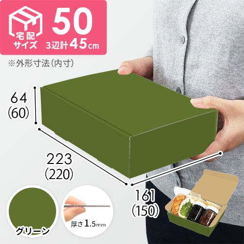 【グリーン色】宅配60サイズ・N式ケース（220×150×60mm・A5サイズ・はっ水加工なし）