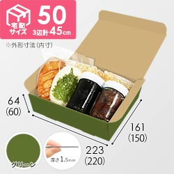 【グリーン色】宅配60サイズ・N式ケース（220×150×60mm・A5サイズ・はっ水加工なし）