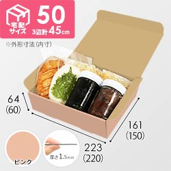 【ピンク色】宅配60サイズ・N式ケース（220×150×60mm・A5サイズ・はっ水加工なし）