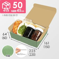 【青菜色】宅配60サイズ・N式ケース（220×150×60mm・A5サイズ・はっ水加工なし）