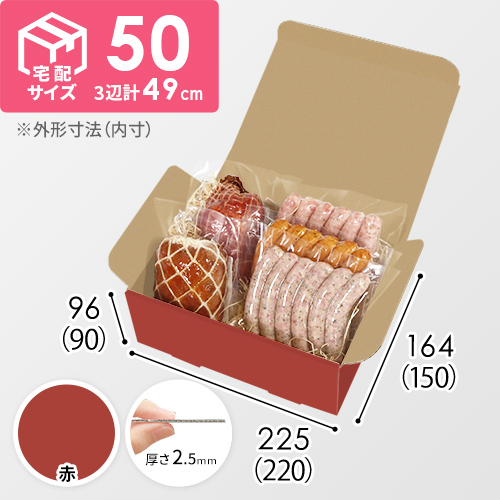 【赤色】宅配60サイズ・N式ケース（220×150×90mm・A5サイズ・はっ水加工なし）