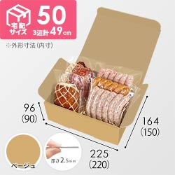 【ベージュ色】宅配60サイズ・N式ケース（220×150×90mm・A5サイズ・はっ水加工なし）