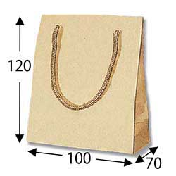 手提げ紙袋（クラフト・ポリエステル紐・幅100×マチ70×高さ120mm）