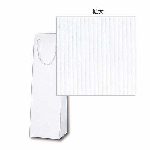 ワイン用手提げ紙袋（白 ストライプエンボス・ポリエステル紐・幅110×マチ100×高さ365mm）