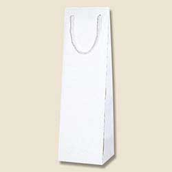 ワイン用手提げ紙袋（白 ストライプエンボス・ポリエステル紐・幅110×マチ100×高さ365mm）