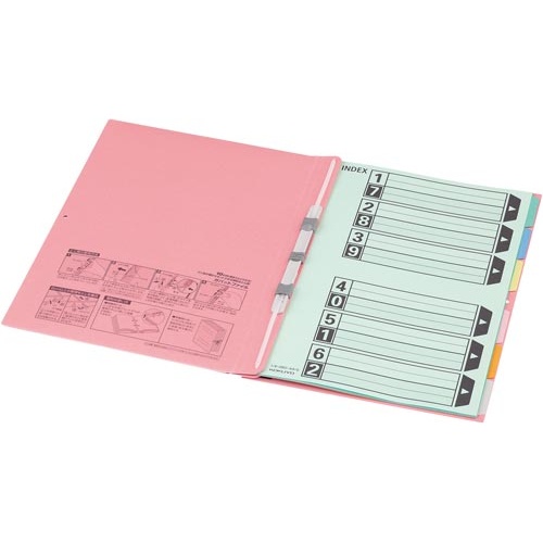 仕切カードガバット伸縮ファイル用６山　１０組×１０