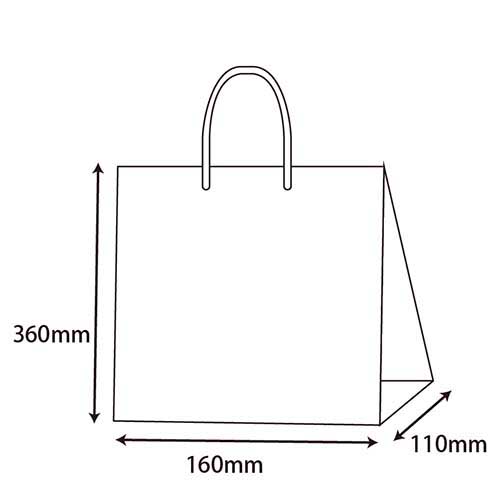 手提げ紙袋（クラフト・アクリル紐・幅160×マチ110×高さ160mm）