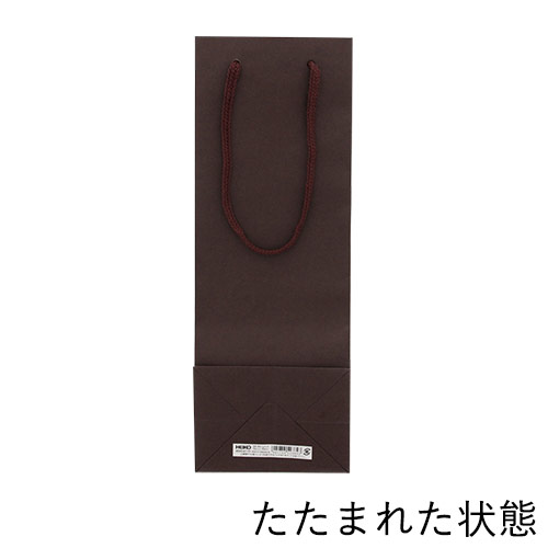 ワイン用手提げ紙袋（ブラウン・アクリル紐・幅130×マチ90×高さ360mm）