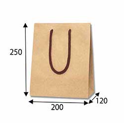 手提げ紙袋（クラフト・アクリル紐・幅200×マチ120×高さ250mm）