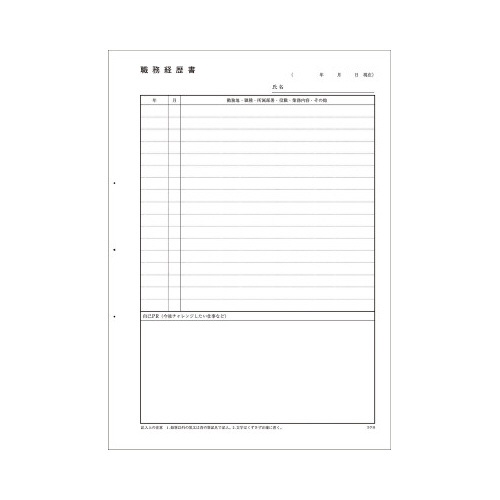 履歴書用紙（手引き付）転職用　Ａ４　シン−３７
