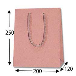 手提げ紙袋（ローズレッド 塗工・アクリル紐・幅200×マチ120×高さ250mm）