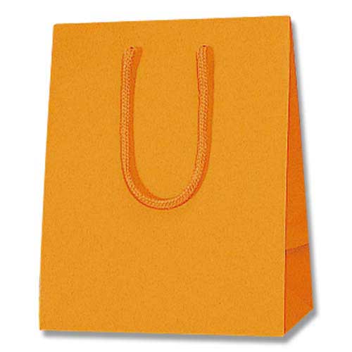 手提げ紙袋（オレンジ 塗工・アクリル紐・幅200×マチ120×高さ250mm）