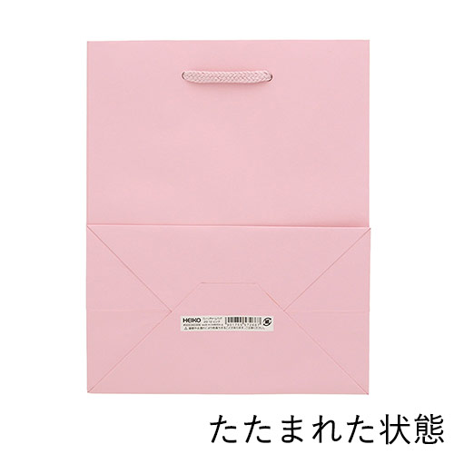 手提げ紙袋（ピンク 塗工・アクリル紐・幅200×マチ120×高さ250mm）