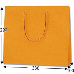 手提げ紙袋（オレンジ 塗工・アクリル紐・幅330×マチ100×高さ290mm）