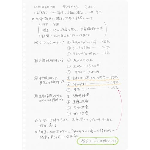 ソフトリング＜クリア＞セミＢ５　方眼ドット罫８０枚