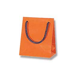 手提げ紙袋（オレンジ マット・ポリエステル紐・幅100×マチ70×高さ120mm）