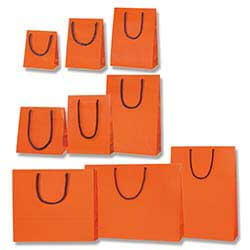 手提げ紙袋（オレンジ マット・ポリエステル紐・幅100×マチ70×高さ120mm）