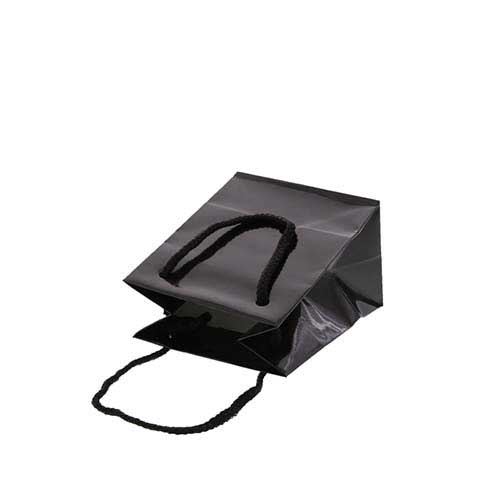 手提げ紙袋（黒 ツヤあり・PP紐・幅100×マチ70×高さ120mm）
