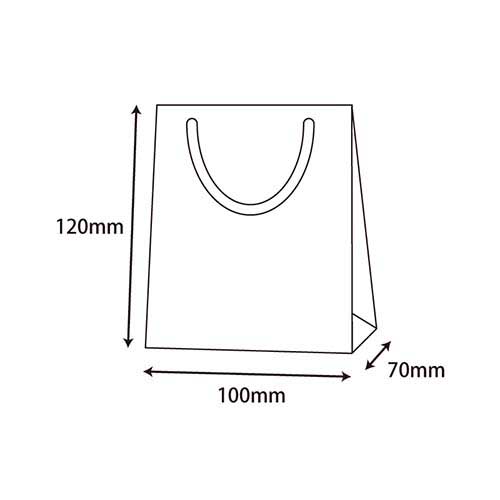 【廃番商品】手提げ紙袋（白 ツヤあり・PP紐・幅100×マチ70×高さ120mm）