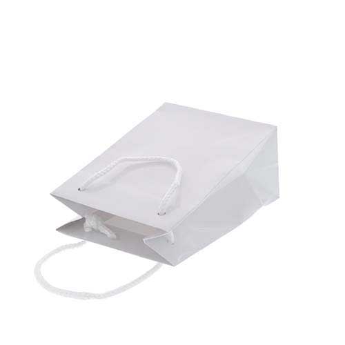 手提げ紙袋（白 ツヤあり・PP紐・幅120×マチ70×高さ165mm）