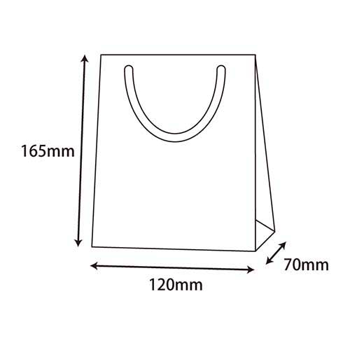 手提げ紙袋（白 ツヤあり・PP紐・幅120×マチ70×高さ165mm）