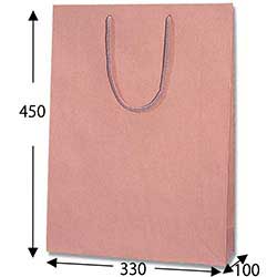 手提げ紙袋（ローズレッド 塗工・アクリル紐・幅330×マチ100×高さ450mm）