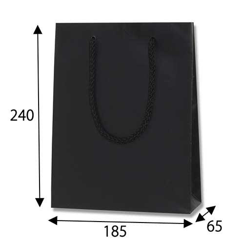 手提げ紙袋（黒 マット・ポリエステル紐・幅185×マチ65×高さ240mm）