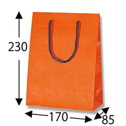 手提げ紙袋（オレンジ マット・ポリエステル紐・幅170×マチ85×高さ230mm）
