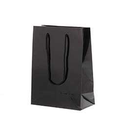 手提げ紙袋（黒 ツヤあり・PP紐・幅170×マチ85×高さ230mm）