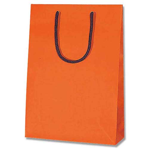 手提げ紙袋（オレンジ マット・ポリエステル紐・幅225×マチ80×高さ320mm）