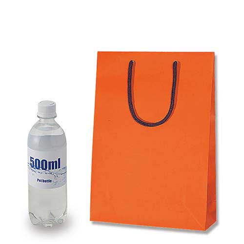 手提げ紙袋（オレンジ マット・ポリエステル紐・幅225×マチ80×高さ320mm）