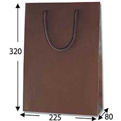 手提げ紙袋（ブラウン マット・ポリエステル紐・幅225×マチ80×高さ320mm）