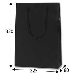 手提げ紙袋（黒 マット・ポリエステル紐・幅225×マチ80×高さ320mm）