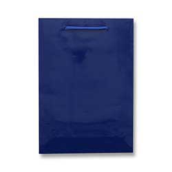 手提げ紙袋（青 ツヤあり・PP紐・幅225×マチ80×高さ320mm）